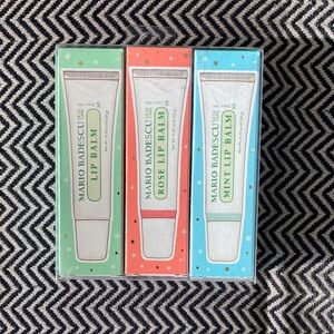 Mario Badescu Lip Balm Set in Green, Red, and Blue
